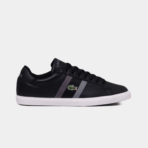 Lacoste “Grad Vulc 120” Mens Black Leather Sneakers - Picture 1 of 6